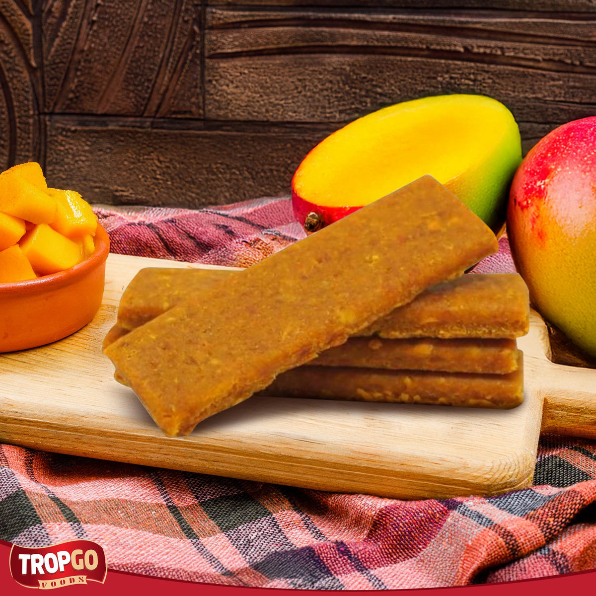 Tropgo Dried Mango Bars - 8 Bars – Healthy Fruit Snack Made from 100% Mango - Parent