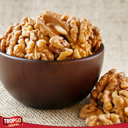 Tropgo Premium Walnuts - 600g - Raw Jumbo Walnuts - Natural Sprouted Walnut - Packed Fresh Premium Quality Nuts - Healthy for The Heart, High in Fibre & Minerals - Perfect for Snacking