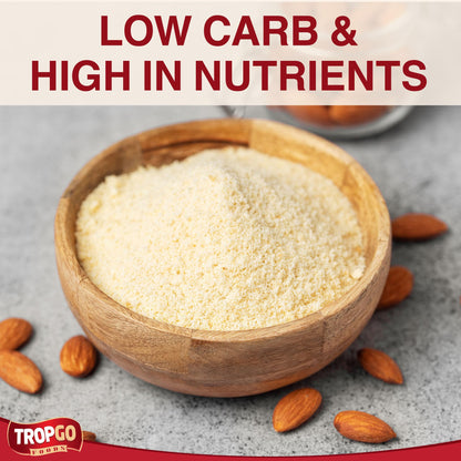 Tropgo Almond Flour 1kg - Finely Ground Blanched Almonds - Baking Ingredient, Low Carb Powder for Cakes, Bread, Pastry, Protein Rich Grain Alternative - Pantry Essential
