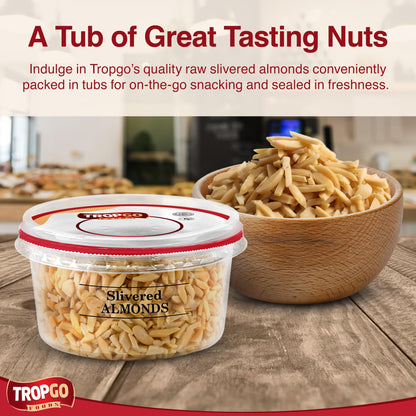 Tropgo Slivered Raw Almonds - Fresh Chopped Almond Nuts in a Resealable and Recyclable Tub - Parent