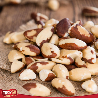 Tropgo Raw Brazil Nut Halves 1kg - Packed Fresh, 100% Natural Brazilian Nuts with Fibre, Protein, and Minerals, Perfect for Snacking - Kosher Nuts - Bulk Brazil Nuts
