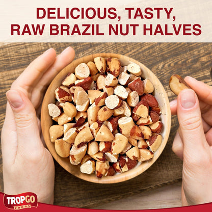 Tropgo Raw Brazil Nut Halves 1kg - Packed Fresh, 100% Natural Brazilian Nuts with Fibre, Protein, and Minerals, Perfect for Snacking - Kosher Nuts - Bulk Brazil Nuts