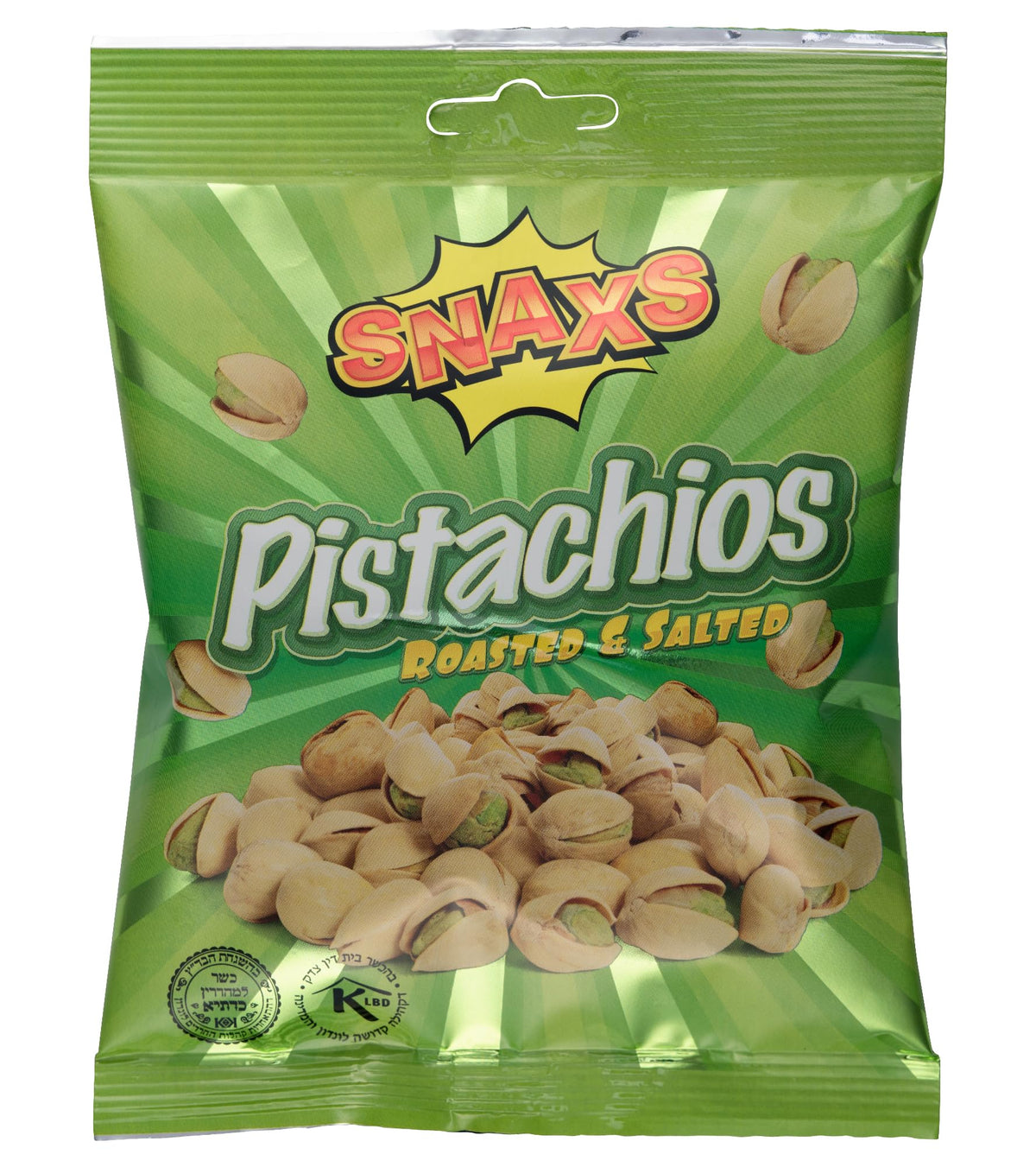Snaxs Roasted Pistachio Nuts 150g - Salted Nuts with Fibre, Protein, and Minerals - Healthy Kosher Pistachios Ideal for Snacking