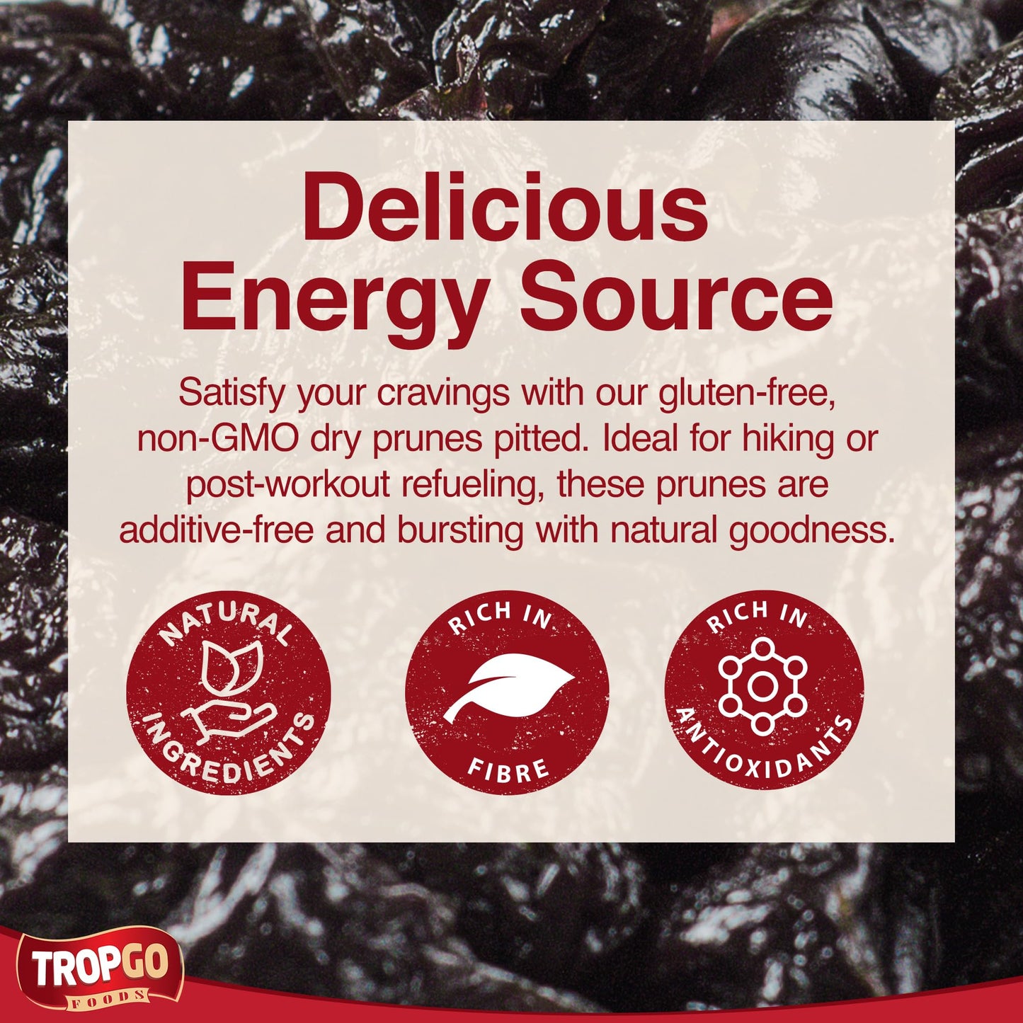 Pitted Prunes - Dried Fruit in Resealable and Recyclable Tub - Parent