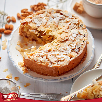 Tropgo Flaked Almonds - Finely Sliced Almond Nuts in a Resealable and Recyclable Tub - Parent