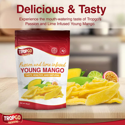 Tropgo Young Mango Infused Passion Fruit & Lime Tropical Dried Fruit Snack - Parent