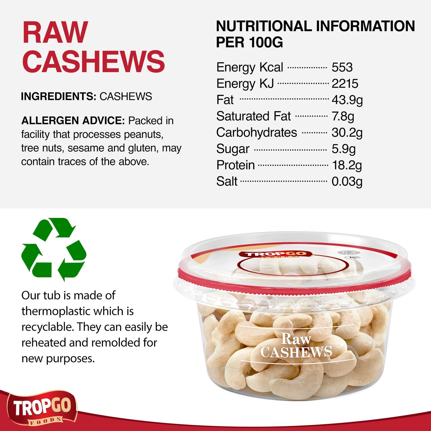 Raw Cashew Nuts Parent 180g
