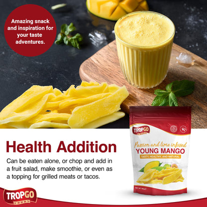 Tropgo Young Mango Infused Passion Fruit & Lime Tropical Dried Fruit Snack - Parent
