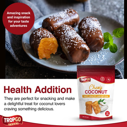 Tropgo Chewy Coconut Bites – Delicious Dried Fruit Snacks with Coconut Sugar & Glucose Syrup - Parent