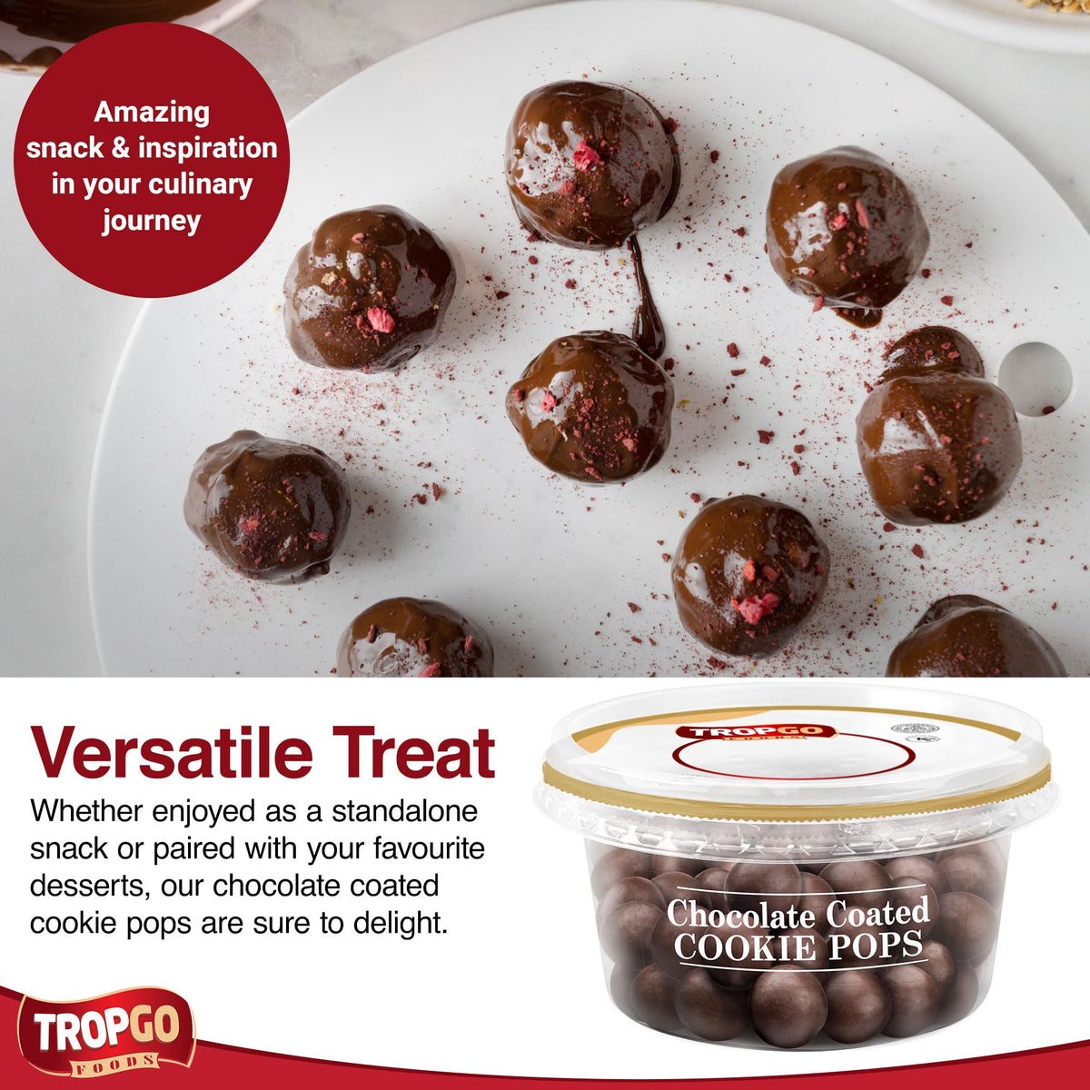 Tropgo Chocolate Coated Cookie Pops 150gm Chocolate Tub - Non-GMO Cookies Coated in Chocolates - Ready-to-Eat Choco Snacks