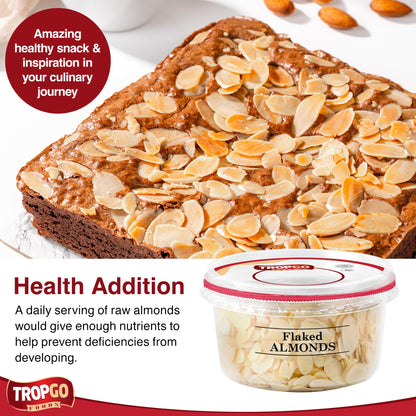 Tropgo Flaked Almonds - Finely Sliced Almond Nuts in a Resealable and Recyclable Tub - Parent