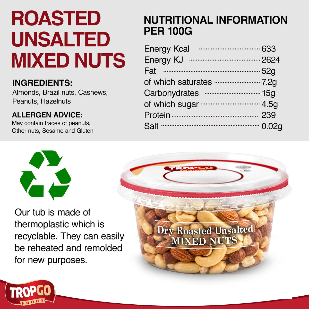 Roasted Unsalted Mixed Nuts 190g Parent