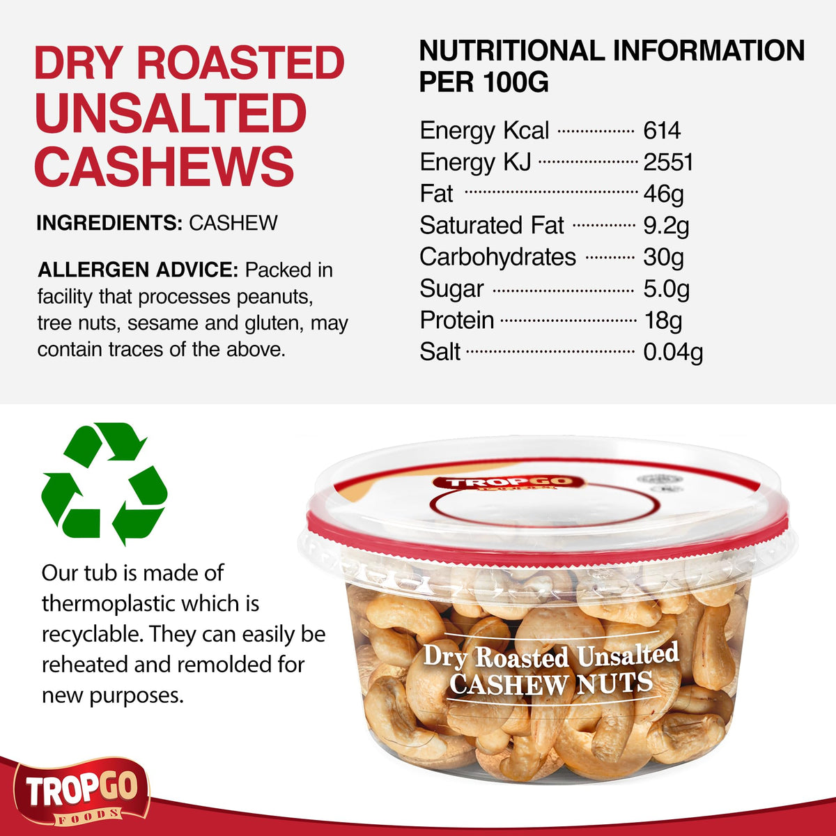 Unsalted Cashews Parent 180g Parent