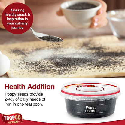 Tropgo Poppy Seeds 200g - Non-GMO, in Resealable and Recyclable Tub - Parent