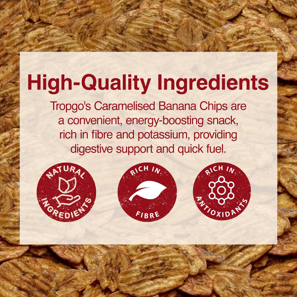 Tropgo Caramelised Banana Chips – Dried Fruit in a Resealable Bag - Parent