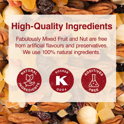 Tropgo Mixed Fruit & Nut Resealable Bag – Diced Mango, Pineapple & Papaya, Macadamia Nuts, Cranberries, Pecans – Healthy Snack for Work, School, Gym, Lunchboxes, Travel, Cupboards