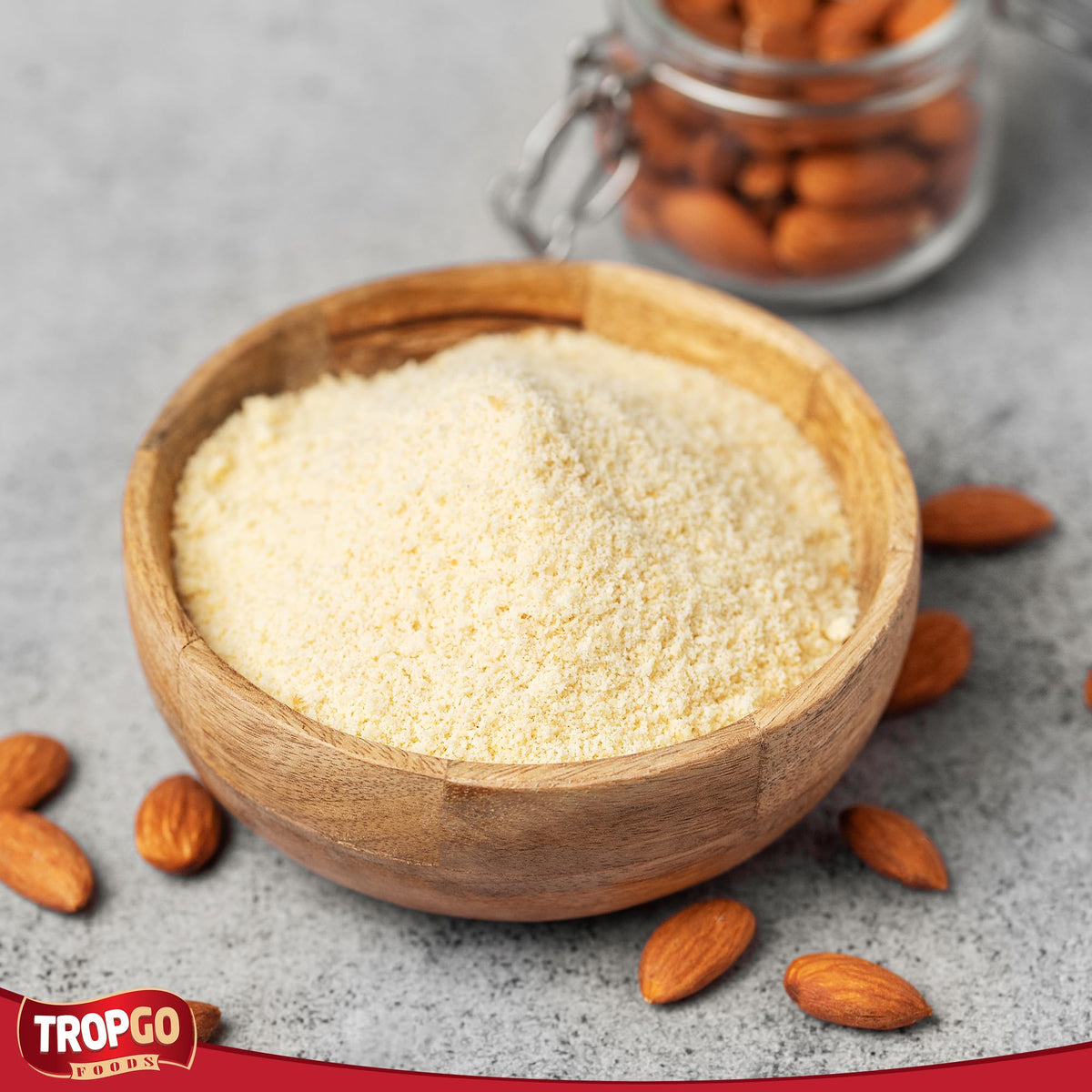 Tropgo Ground Almonds 2 x 200g - Premium Almonds in Resealable Bag - Healthy Snacks with Fibre, Protein, and Minerals - Kosher Almonds Ideal for Cooking & Baking