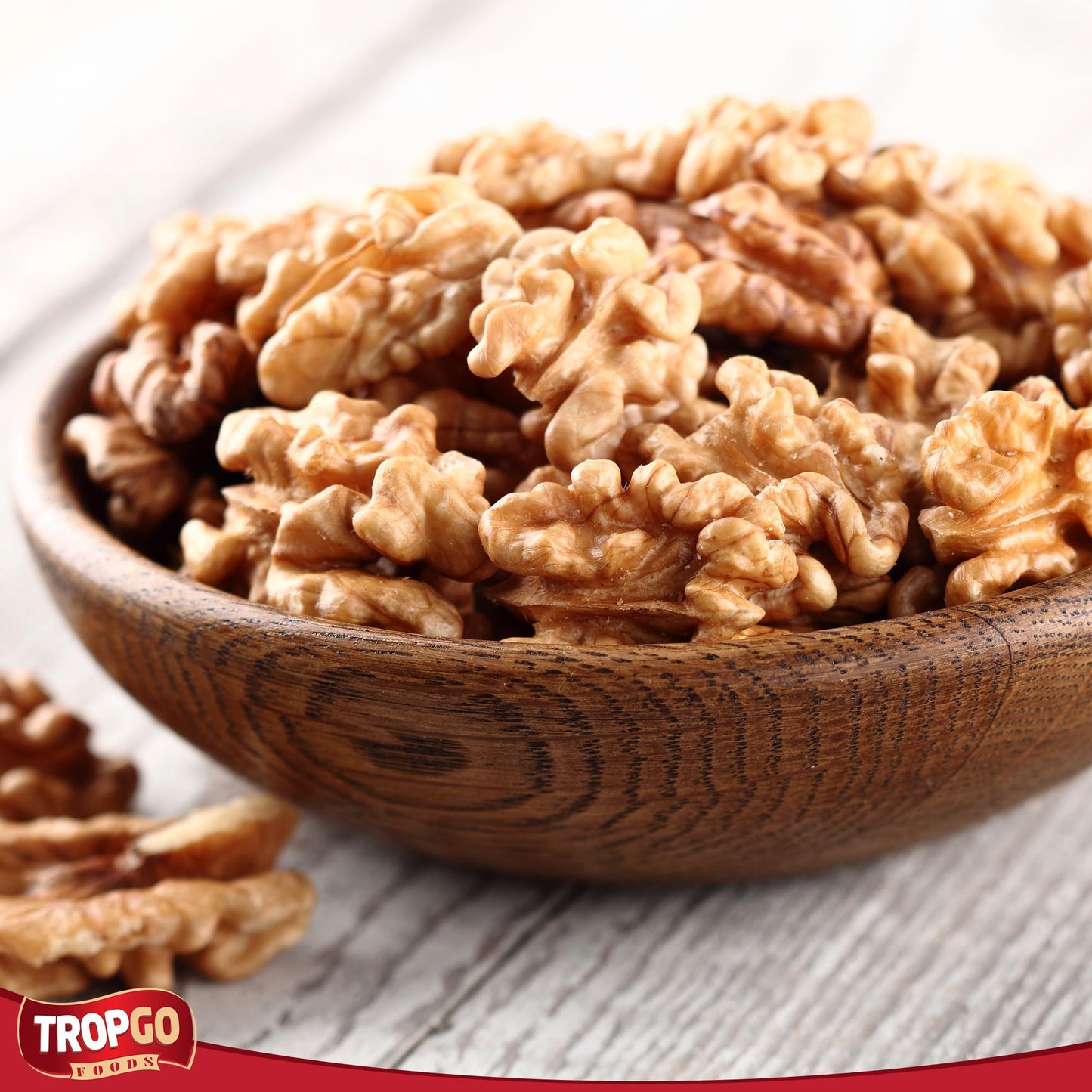 Tropgo Raw King Walnuts - Whole Food Unsalted Nuts in a Resealable and Recyclable Tub - Parent