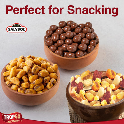 Salysol 3 Pack Mini Can Snack Variety – BBQ Giant Corn 30g, Chocolate Peanuts 50g, Spicy BBQ Cocktail 50g – Gift Box Snack Set for Men and Women