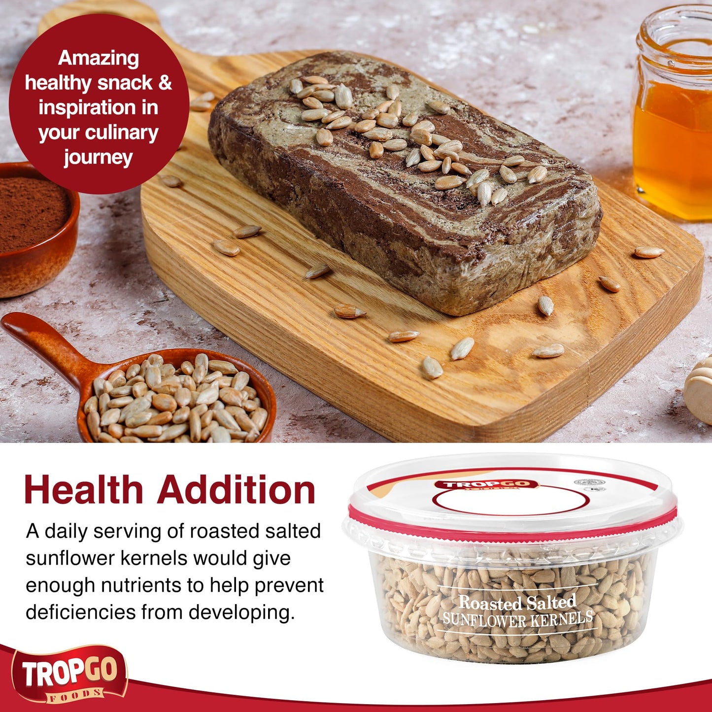 Tropgo Roasted Salted Sunflower Seed Kernels 125g Tub - Parent