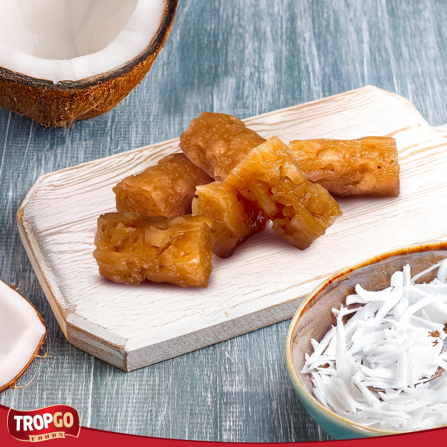Tropgo Chewy Coconut Bites – Delicious Dried Fruit Snacks with Coconut Sugar & Glucose Syrup - Parent