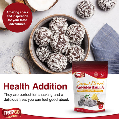 Tropgo Banana Balls with Coconut Flakes 12pcs – Made from Dried Banana, Coconut Milk, and Natural Ingredients - Parent