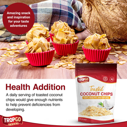 Tropgo Toasted Coconut Chips Lightly Sweetened Toasted Coconut Flakes - Parent
