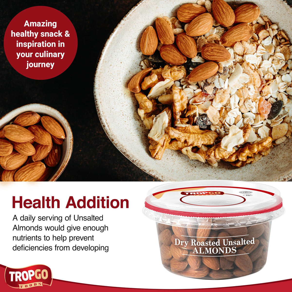 Roasted Unsalted Almonds 180g Parent