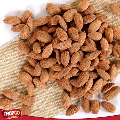 Tropgo Roasted Salted Almonds 1kg - Packed Fresh, Salted Almond Nuts with Fibre, Protein, and Minerals, Perfect for Snacking - Kosher Approved, Large Almonds - Bulk Food Buy
