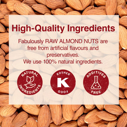Tropgo Raw Almonds 170g – Whole Natural Non-GMO Unsalted Nuts for Snacking, Baking and Cooking - Delicious, Plant-Based Protein - Almond Nuts in Resealable Bag