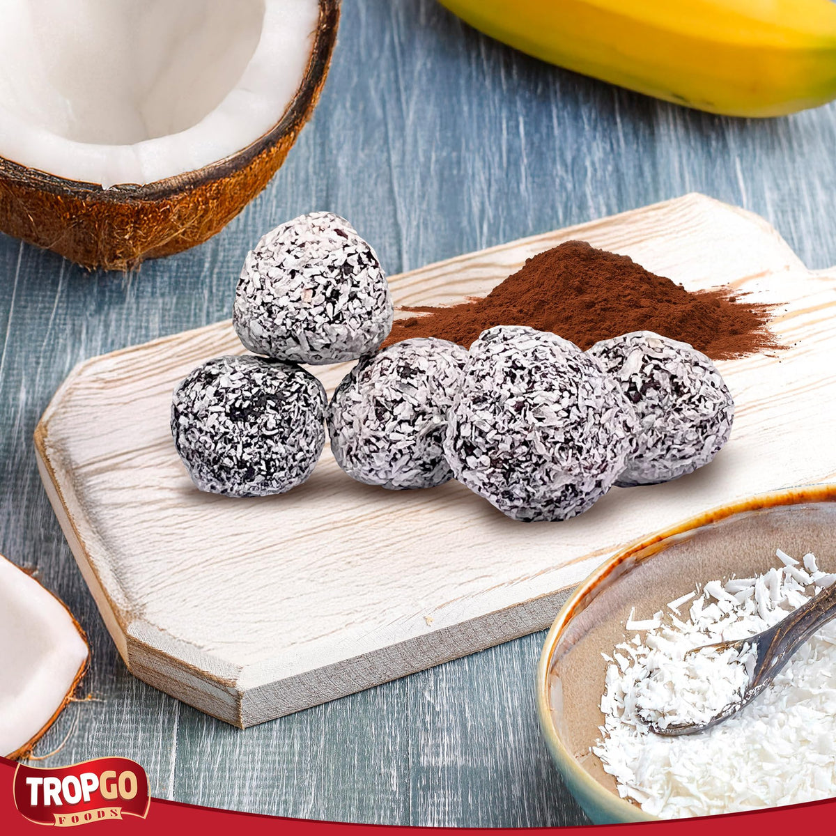 Tropgo Banana Balls with Coconut Flakes 12pcs – Made from Dried Banana, Coconut Milk, and Natural Ingredients - Parent