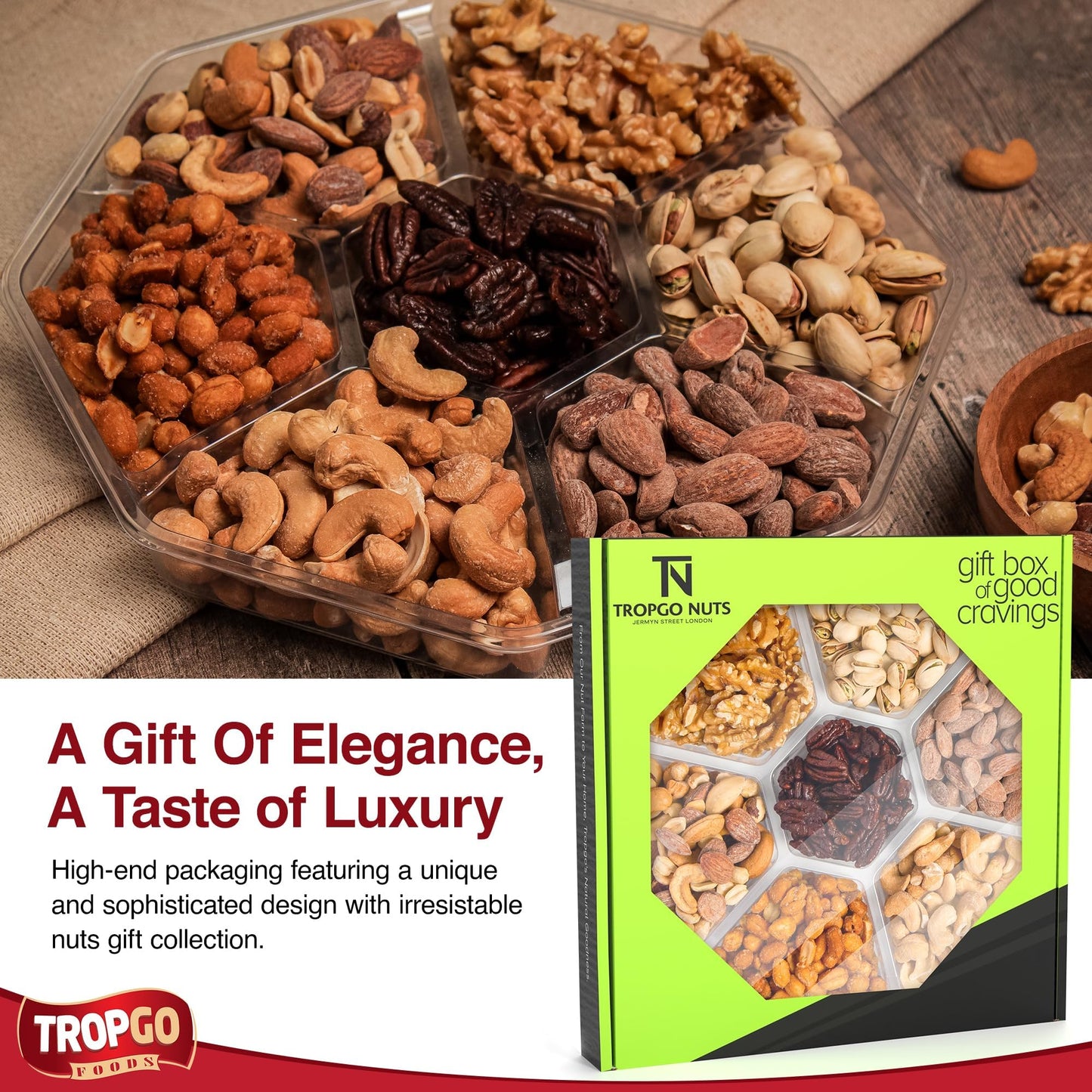 Gift For Mothers Day, Best Mom Gift Love Gift For Her, Box With a Variety of Freshly Roasted Nuts - Gift For Him