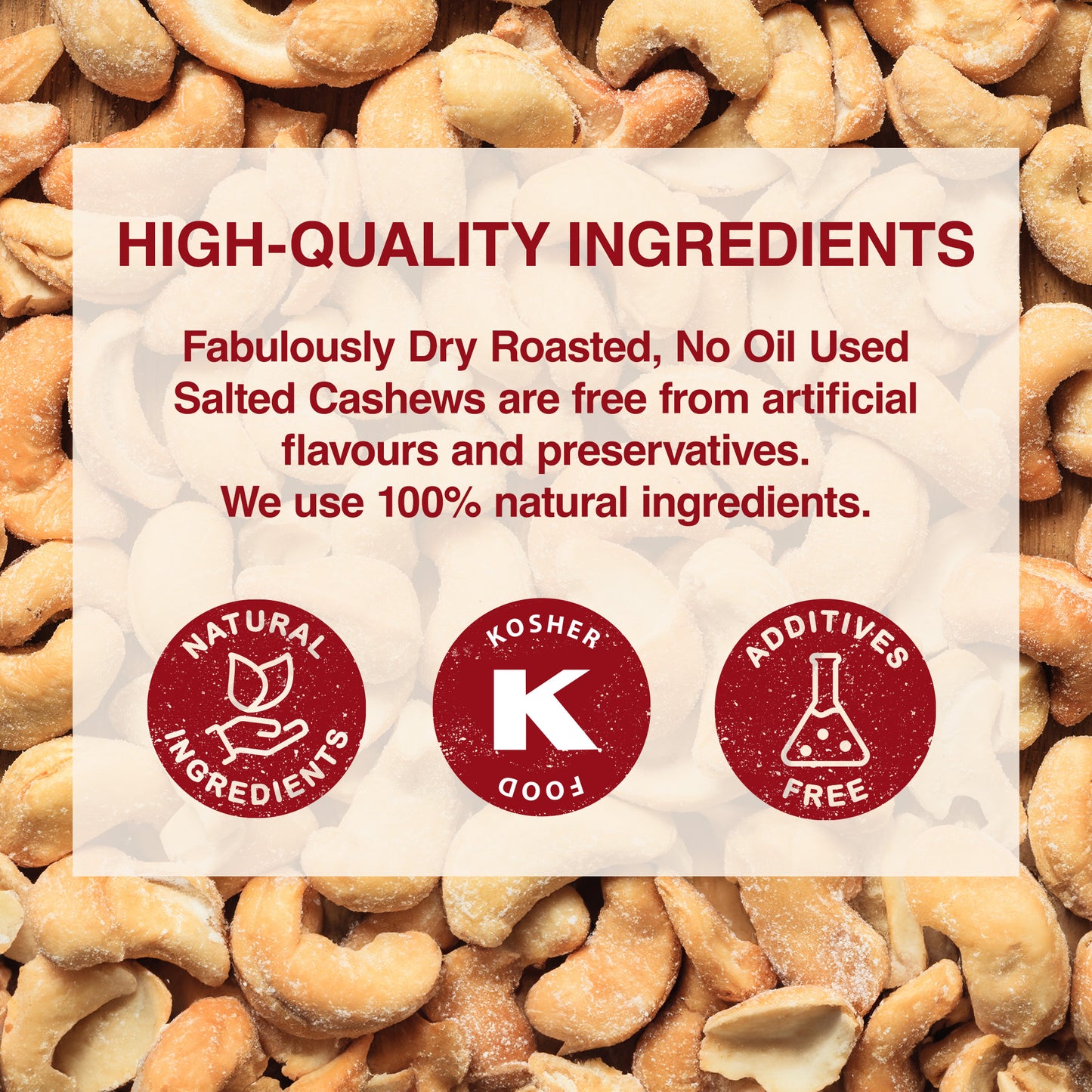 Roasted Salted Cashews 500g (Large Bag)