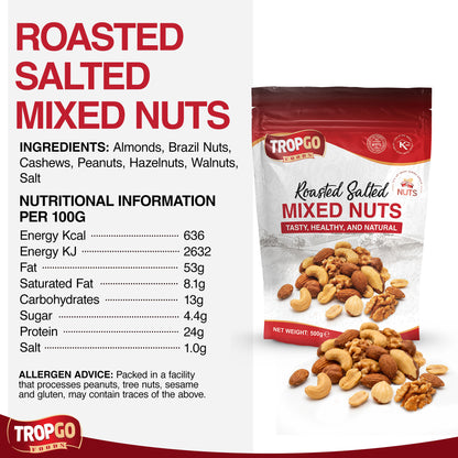 Roasted Salted Mixed Nuts 500g (Large Bag)